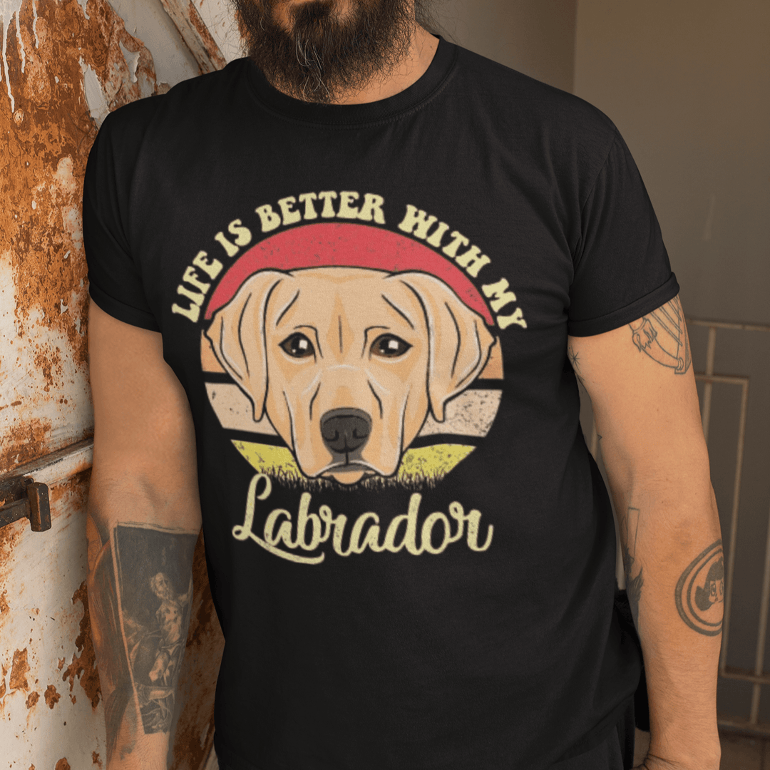 Pet Owner T-shirt Life Is Better With My Labrador Short Sleeve 100% Cotton Crew Neck Top - TopKoalaTee