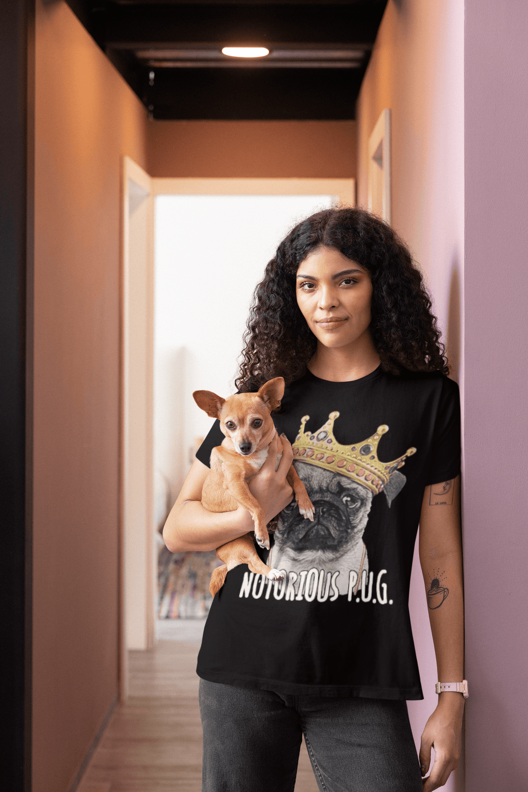 Pet Owner T-shirt The Notorious P.U.G Short Sleeve Soft Style Cotton Top - TopKoalaTee