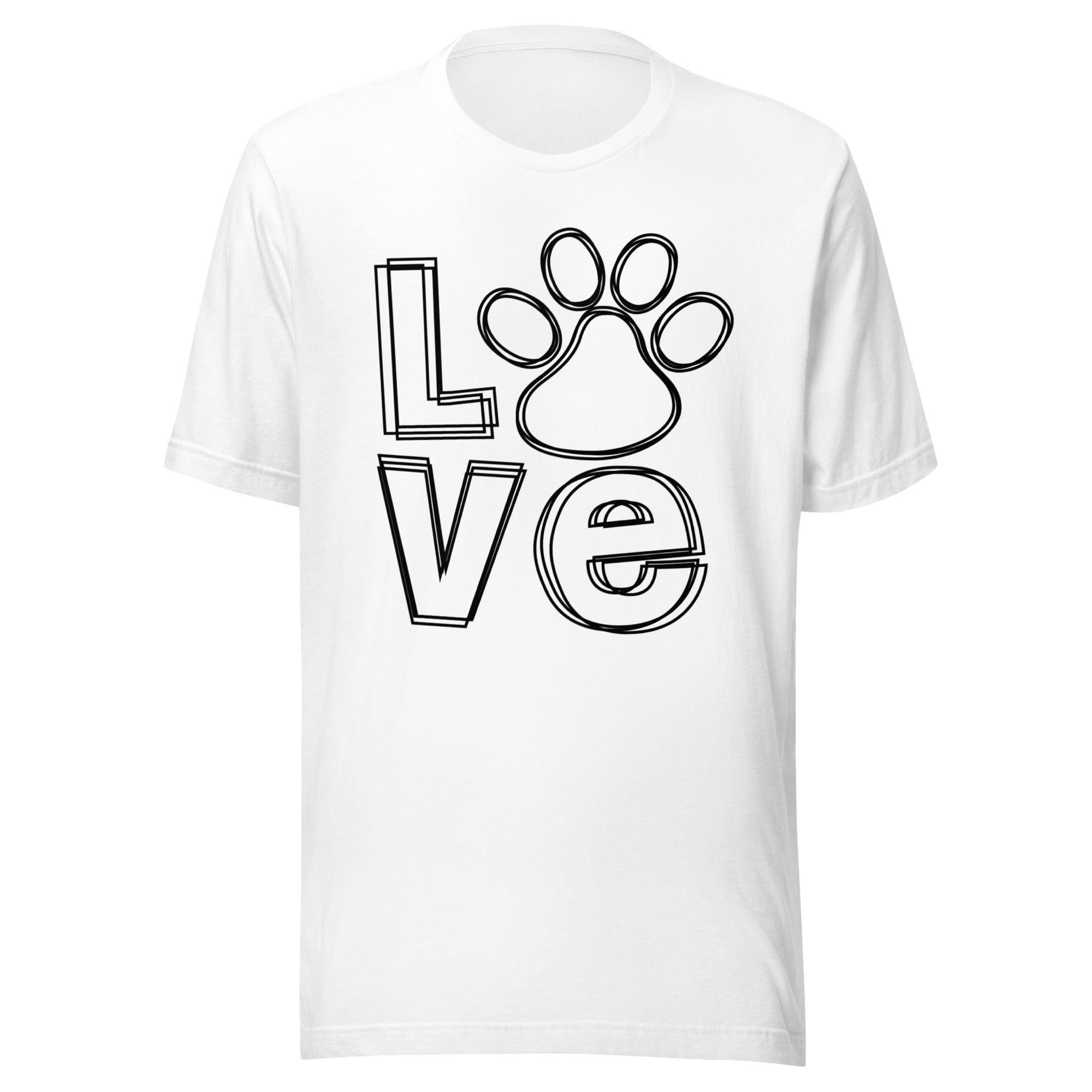 Pet T-shirt Love with O as Puppy Paw Short Sleeve Unisex Top - TopKoalaTee