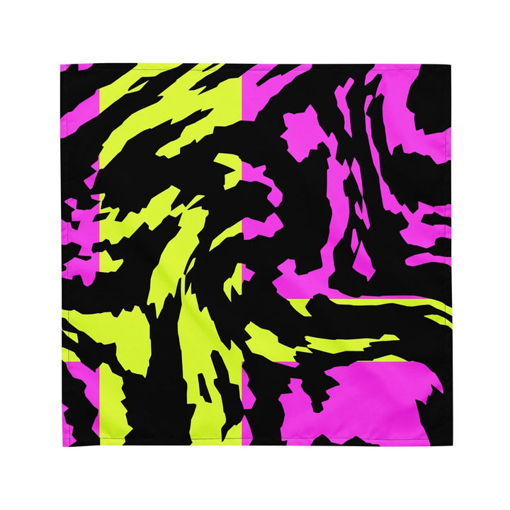 Pink and Yellow Abstract Tiger Stripe Pattern Designer Neckerchief Bandana - TopKoalaTee