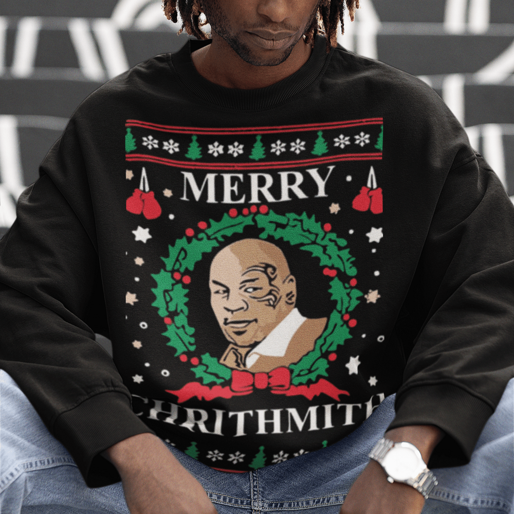 Plus Size Merry Chrithmith Mike Tyson Unisex Ugly Christmas Sweater - TopKoalaTee