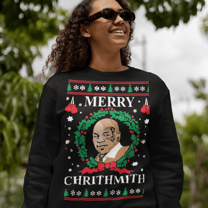 Plus Size Merry Chrithmith Mike Tyson Unisex Ugly Christmas Sweater - TopKoalaTee