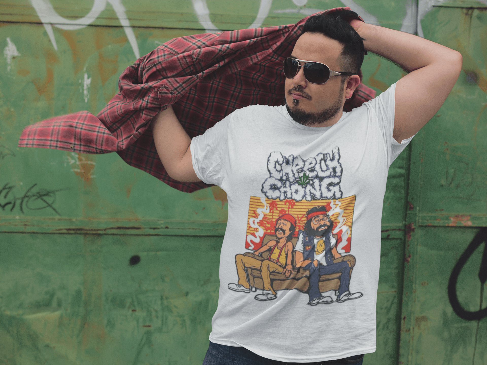 70's T-shirt Famous Comic Duo Couch Locked Short Sleeve Ultra Soft Crewneck Top - TopKoalaTee