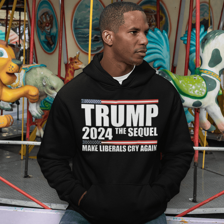 Political Hoodie Make Liberals Cry Again 2024 Blended Cotton Ultra Soft Pullover - TopKoalaTee