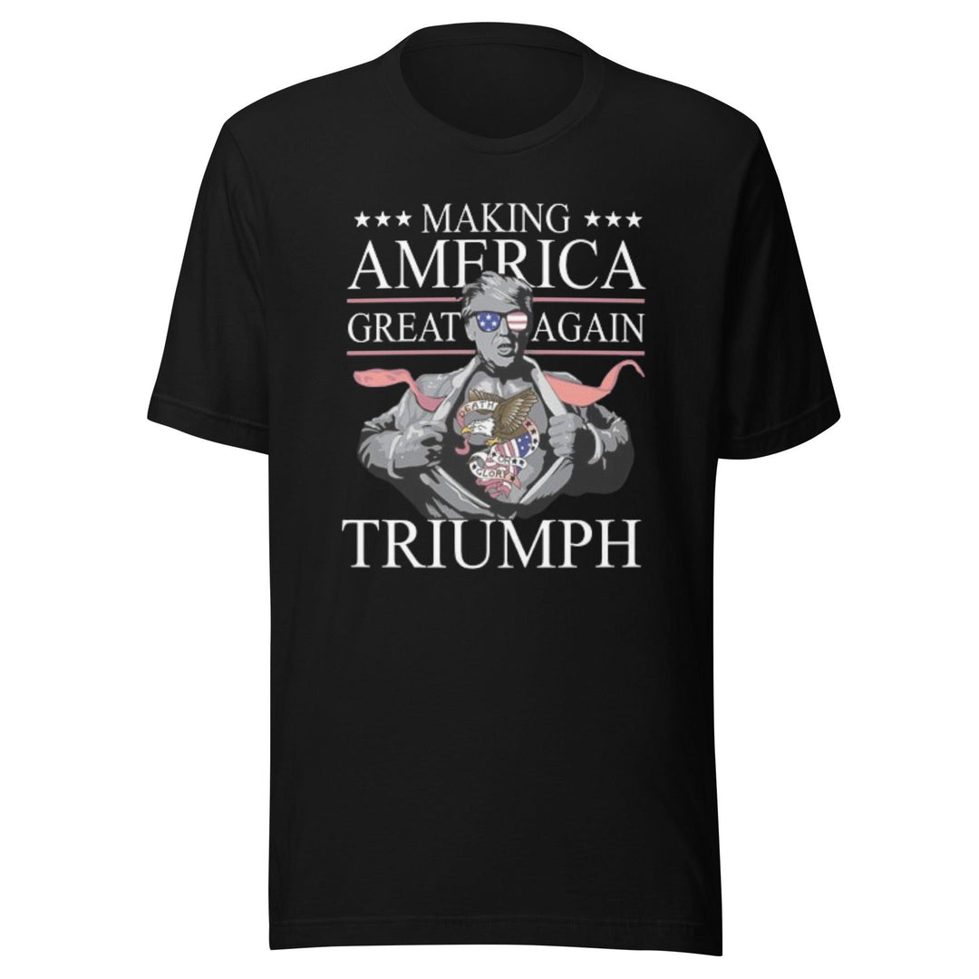 Political Humor T-Shirt Super Trump MAGA Triumph Ultra Soft Cotton Short Sleeve Crew Neck Top - TopKoalaTee