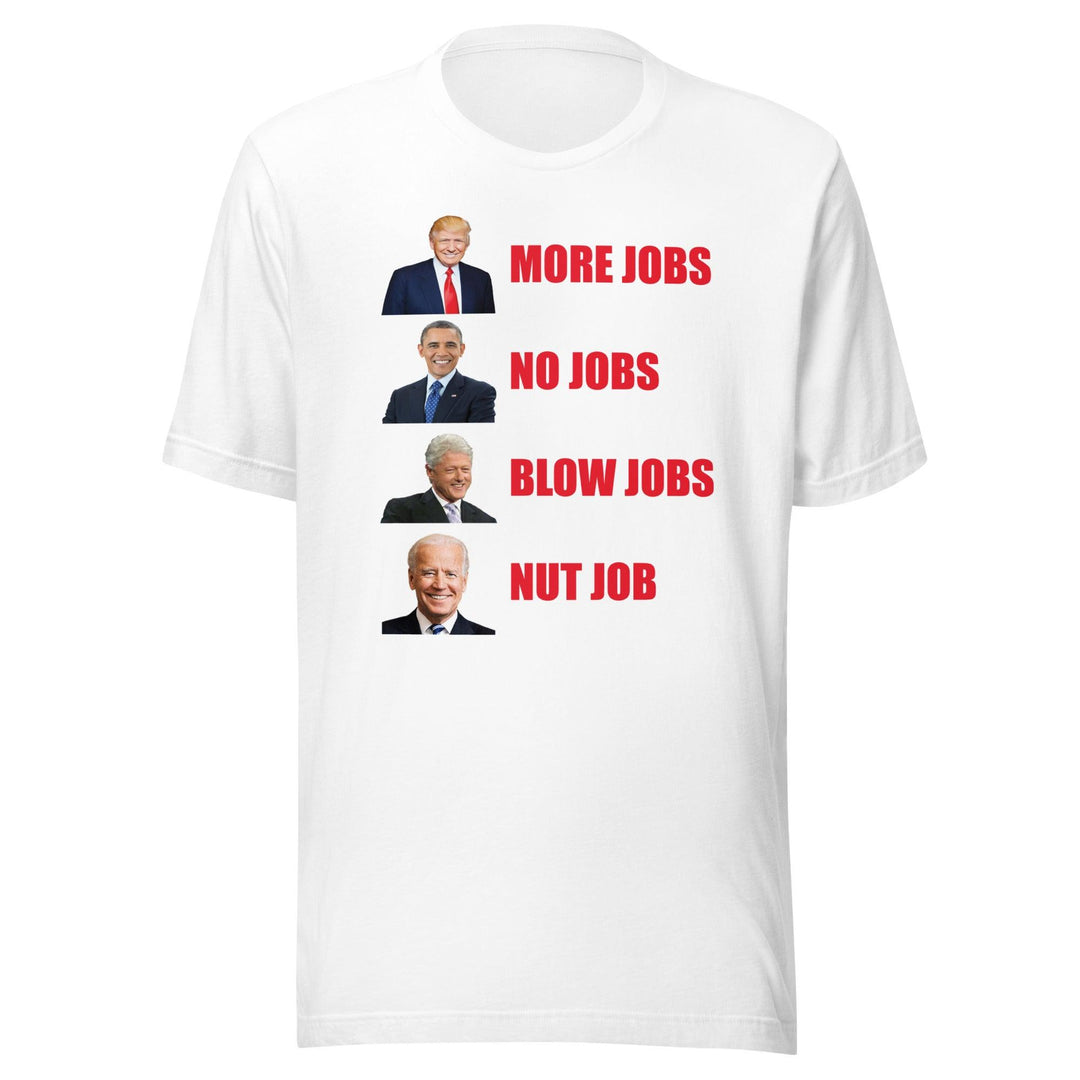 Political Humor T-Shirt Trump More Jobs Biden Nut Job - TopKoalaTee