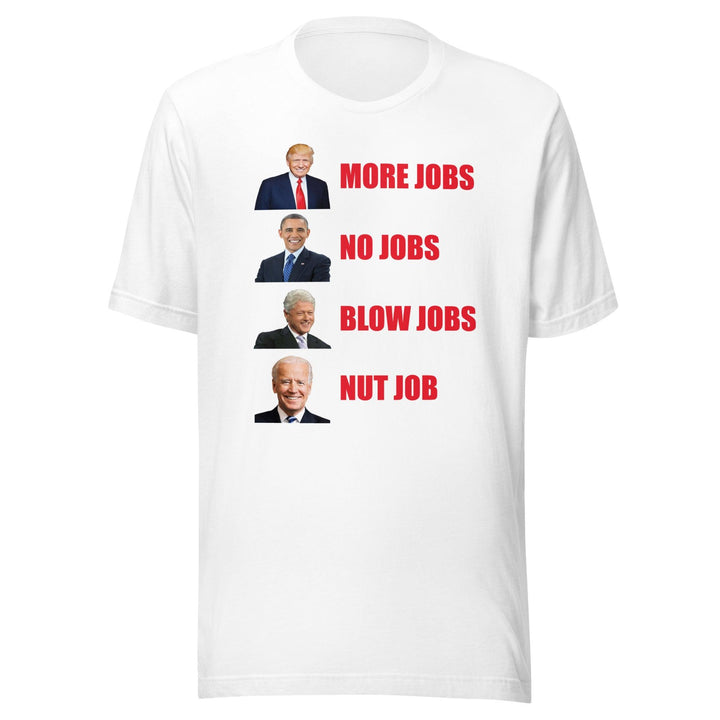 Political Humor T-Shirt Trump More Jobs Biden Nut Job - TopKoalaTee