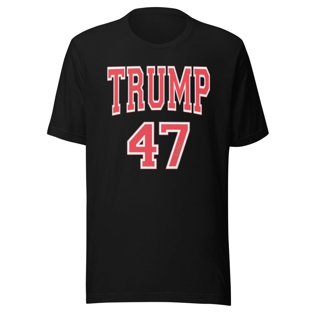 Political T-Shirt Sports Jersey Style Trump 47 Short Sleeve 100% Cotton Unisex Crew Neck Top - TopKoalaTee