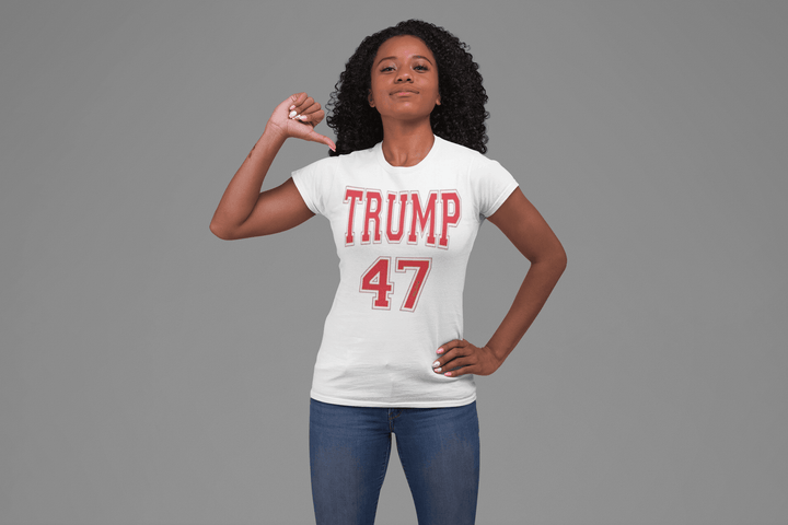 Political T-Shirt Sports Jersey Style Trump 47 Short Sleeve 100% Cotton Unisex Crew Neck Top - TopKoalaTee