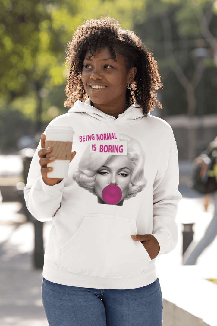 Pop Culture Hoodie Being Normal Is Boring Midweight Blended Cotton Unisex Pullover - TopKoalaTee