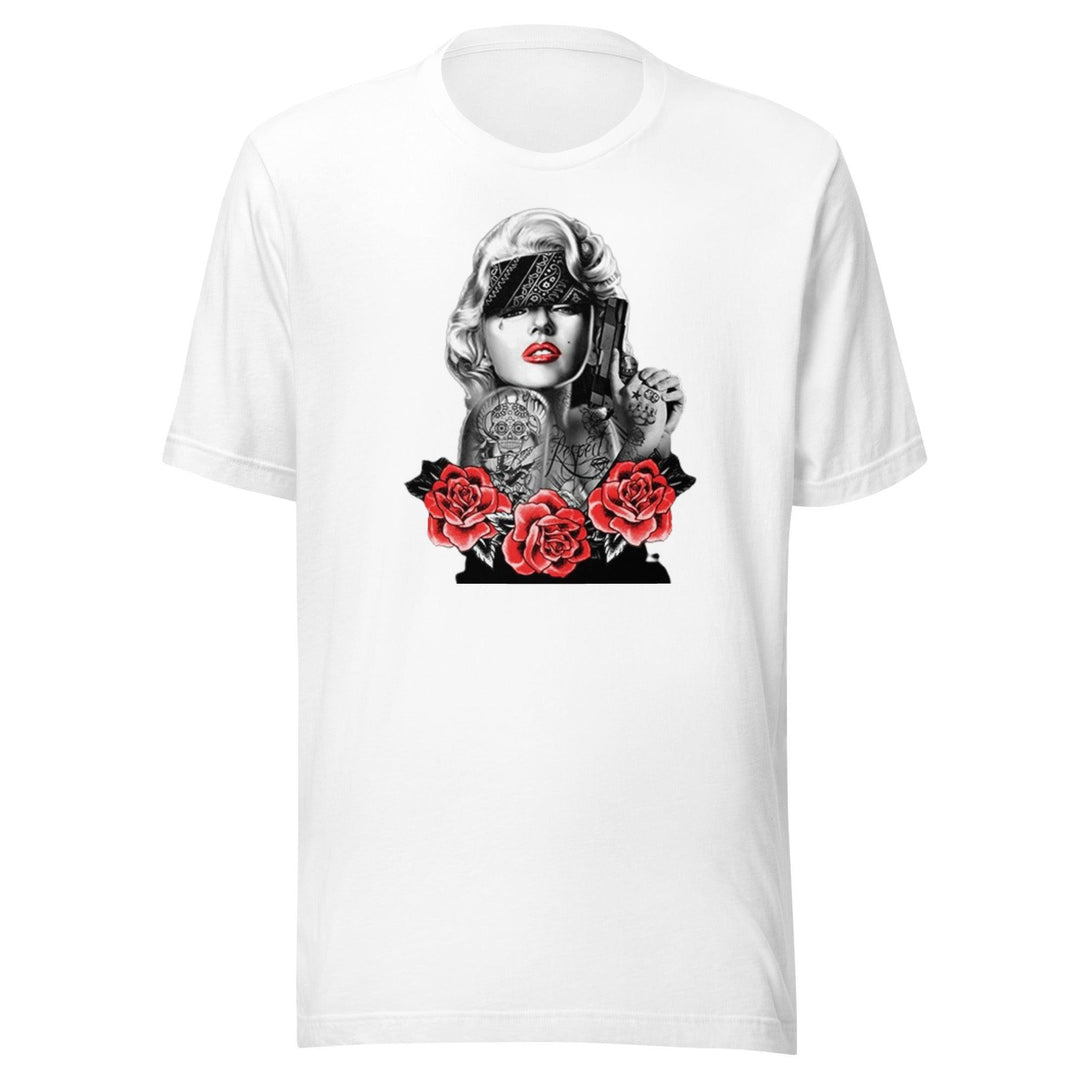 Pop Culture T-Shirt Marilyn Portrait Pain Short Sleeve Unisex Ultra Soft Crew Neck Top - TopKoalaTee