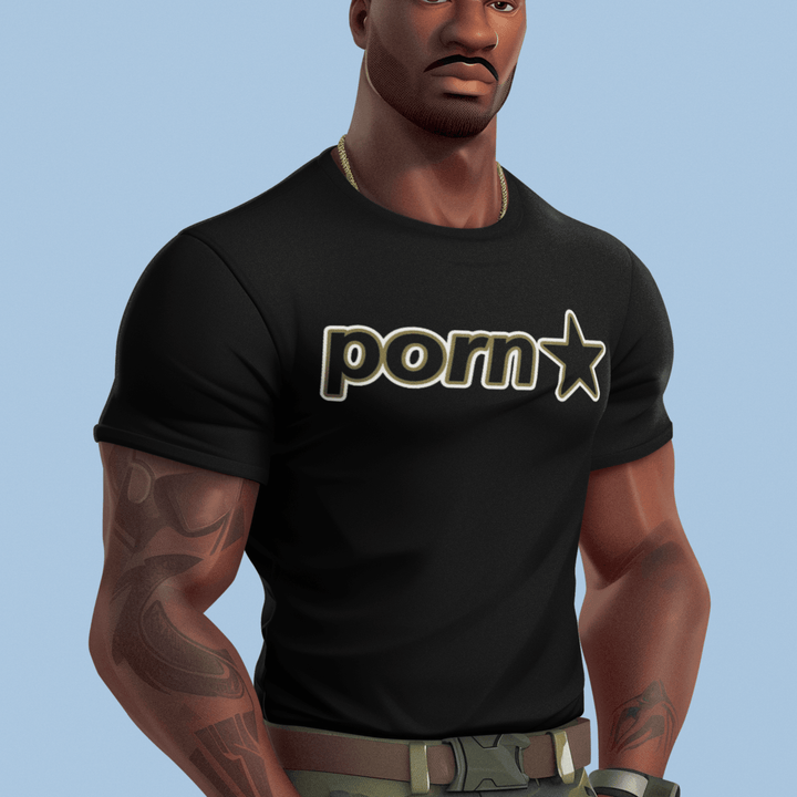 Porn Star T-shirt Short Sleeve 100% Cotton Unisex Crew Neck Top - TopKoalaTee