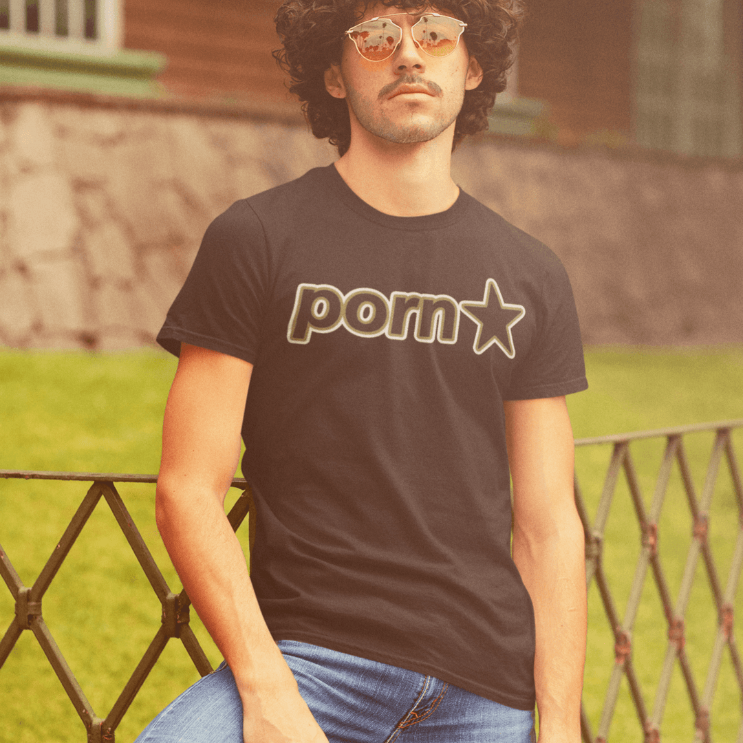 Porn Star T-shirt Short Sleeve 100% Cotton Unisex Crew Neck Top - TopKoalaTee