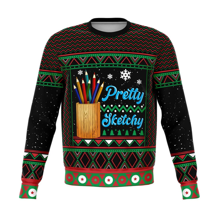 Pretty Sketchy Unisex Ugly Christmas Sweatshirt- TopKoaLaTee
