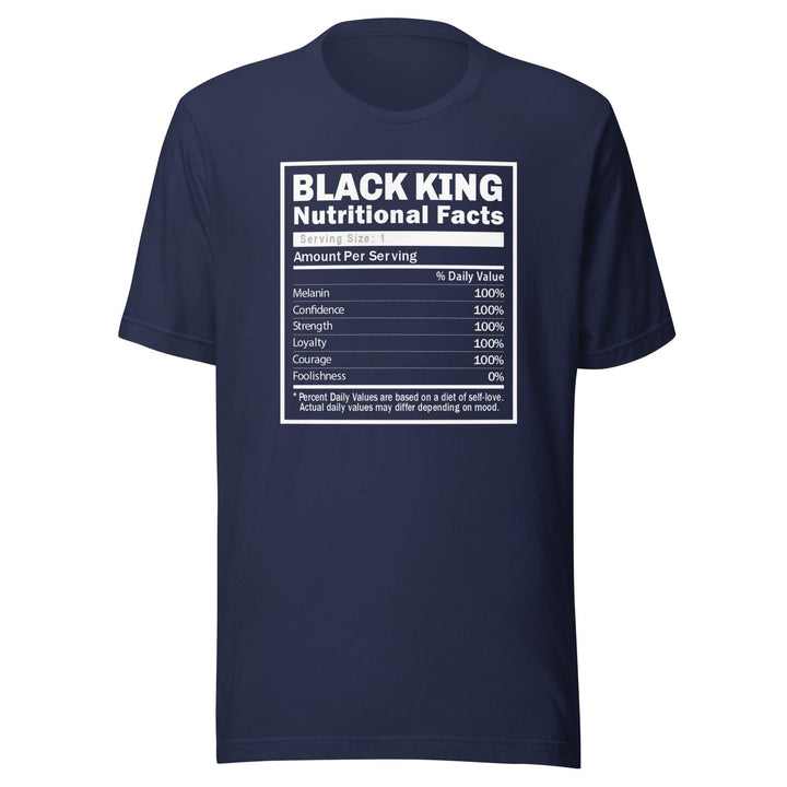 Black Pride T-shirt Black King Nutritional Facts Short Sleeve Unisex Top - TopKoalaTee