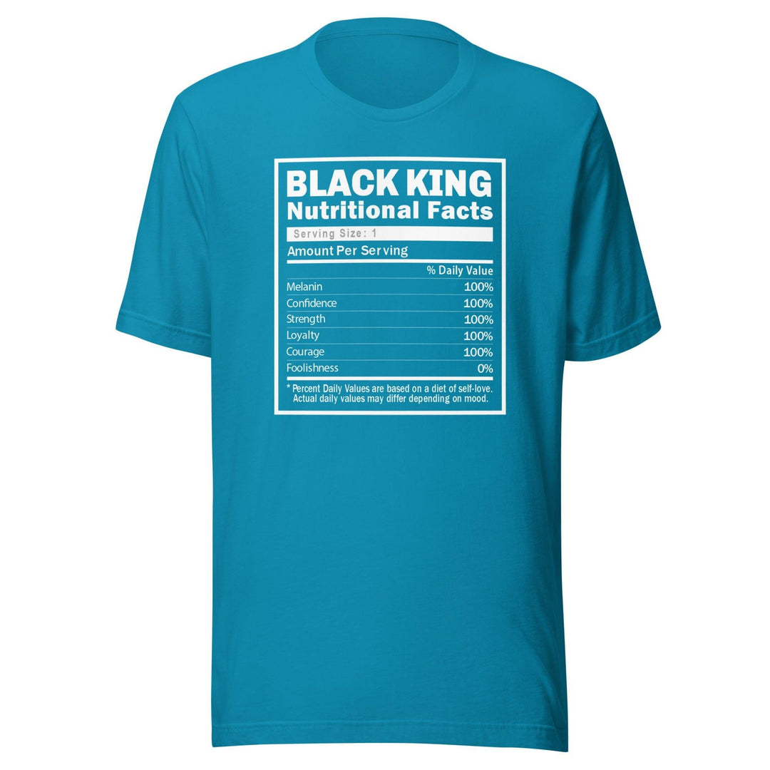 Black Pride T-shirt Black King Nutritional Facts Short Sleeve Unisex Top - TopKoalaTee