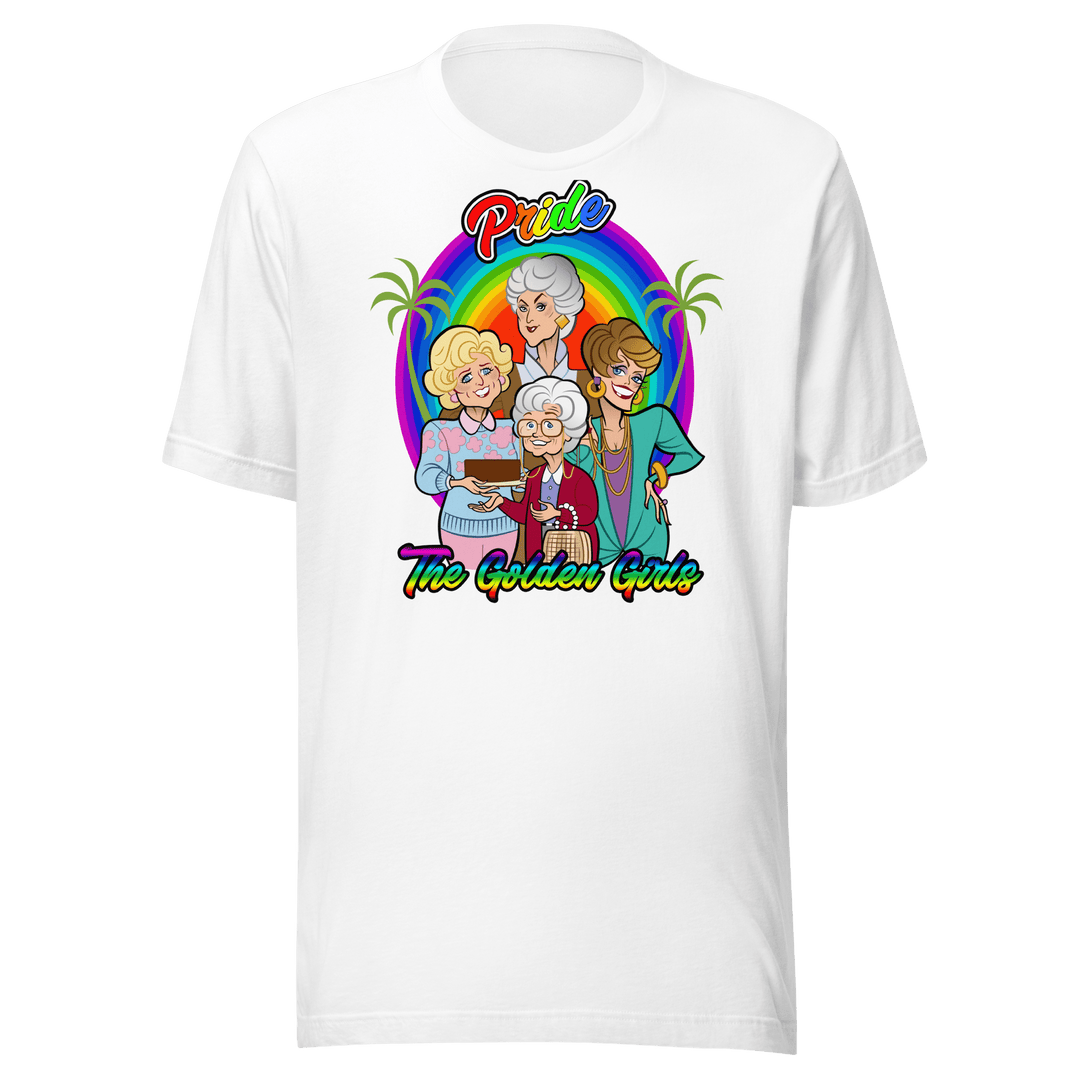 Pride T-shirt Famous 80's Boca TV Sitcom Animated Cast in Pride Colors Short Sleeve Unisex Crewneck Top - TopKoalaTee