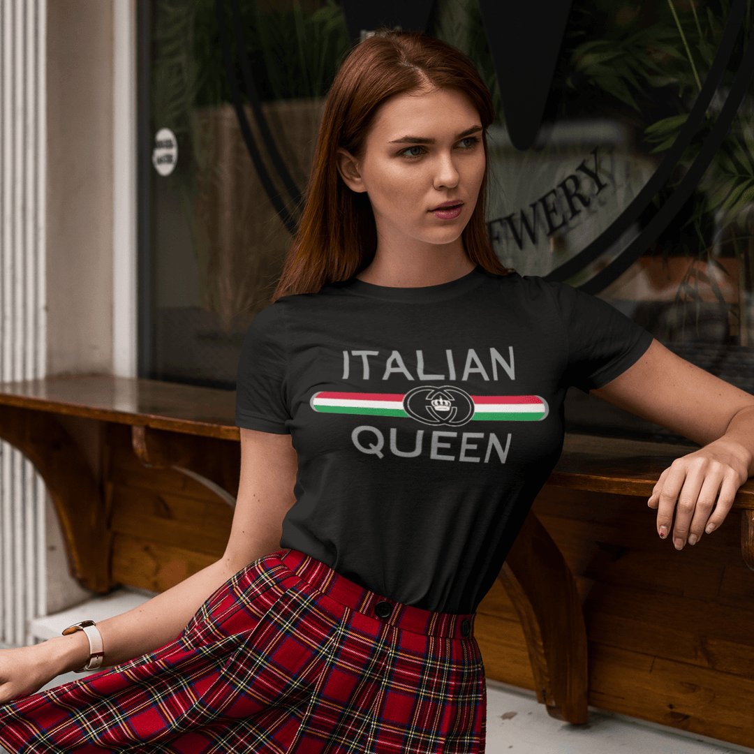 Pride T-shirt Italian Queen Short Sleeve Ultra Soft Cotton Crew Neck Top - TopKoalaTee