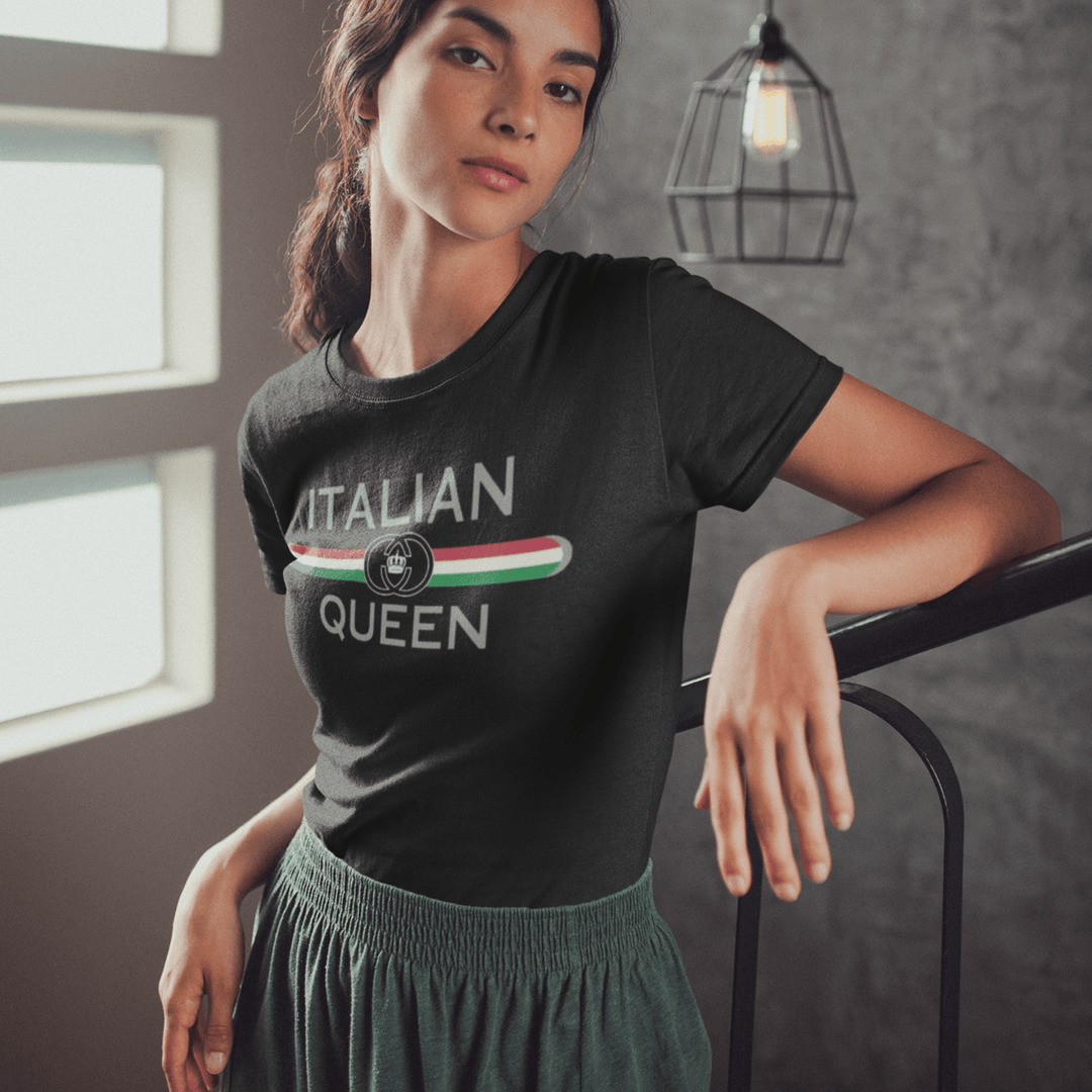 Pride T-shirt Italian Queen Short Sleeve Ultra Soft Cotton Crew Neck Top - TopKoalaTee