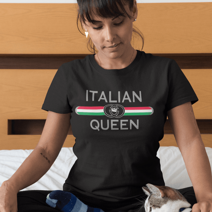 Pride T-shirt Italian Queen Short Sleeve Ultra Soft Cotton Crew Neck Top - TopKoalaTee