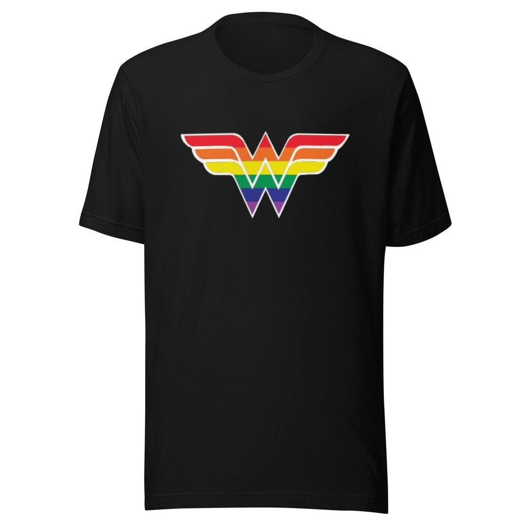 Pride T-shirt Super Hero Logo In Pride Colors 100% Cotton Short Sleeve Crew Neck Top - TopKoalaTee