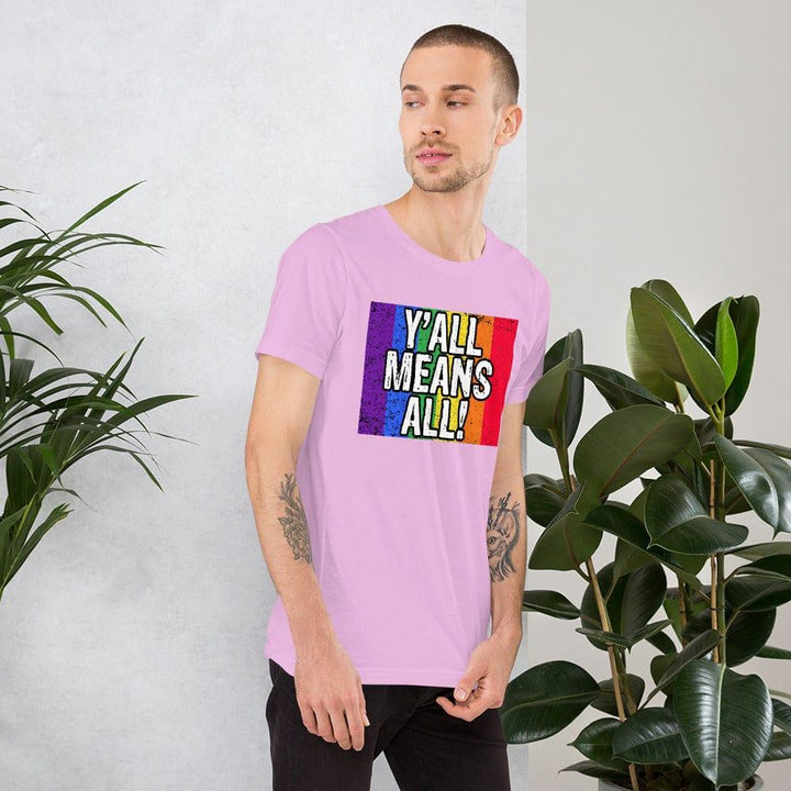 Gay Pride T-shirt Y'all Means Y'all Short Sleeve Unisex Top - TopKoalaTee