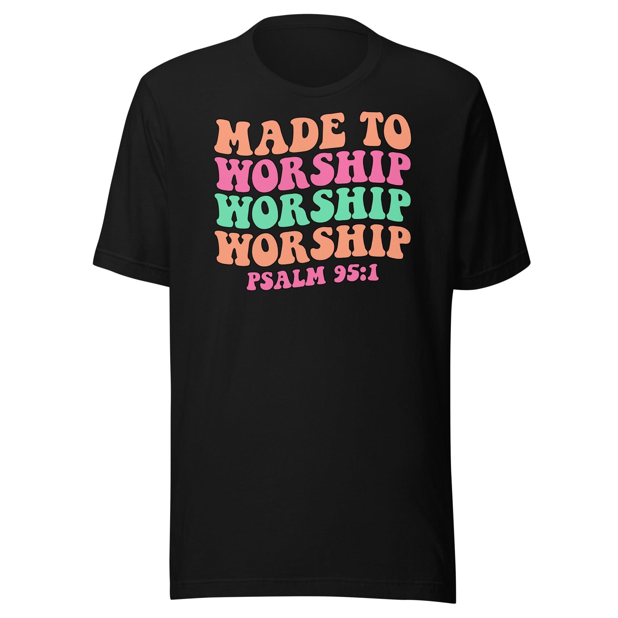 Psalms T-shirt Made to Worship Psalm 95 In Retro Style Short Sleeve Unisex Top - TopKoalaTee