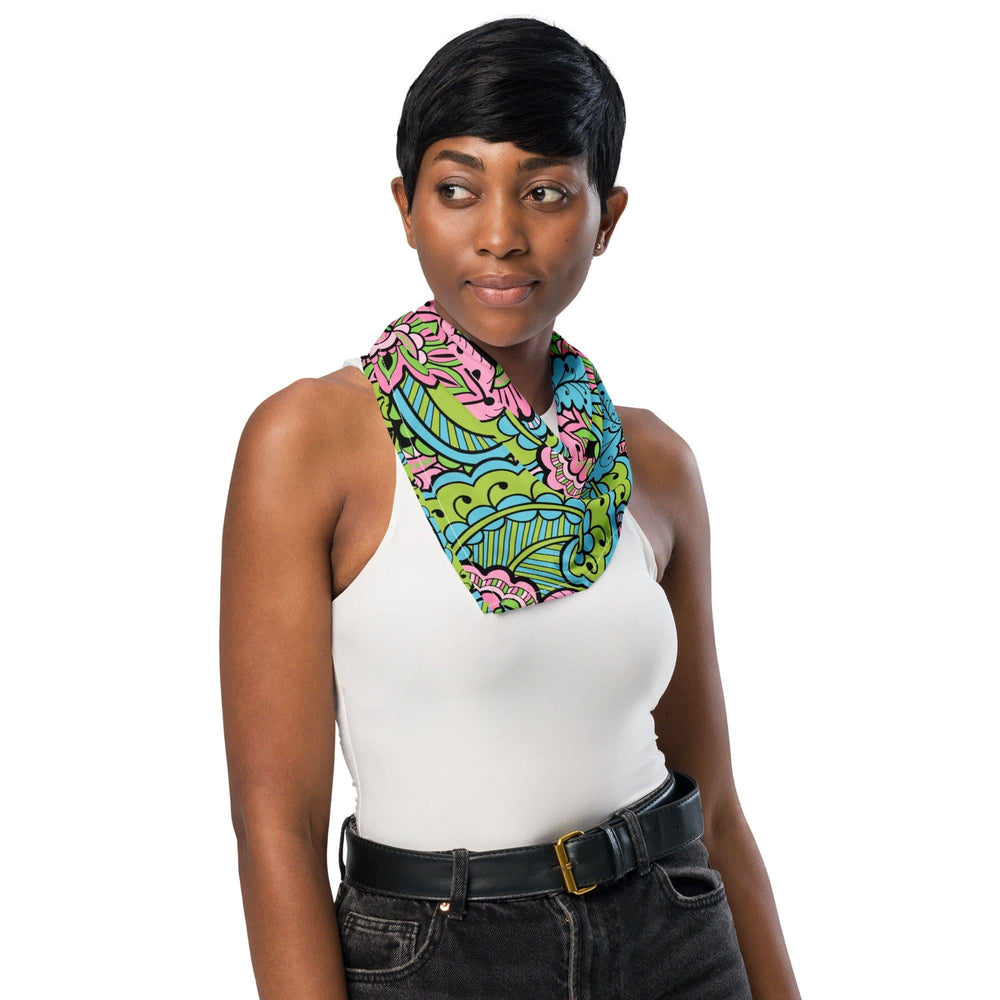 Psychedelic Green Paisley Pattern Neck Scarf Bandana - TopKoalaTee