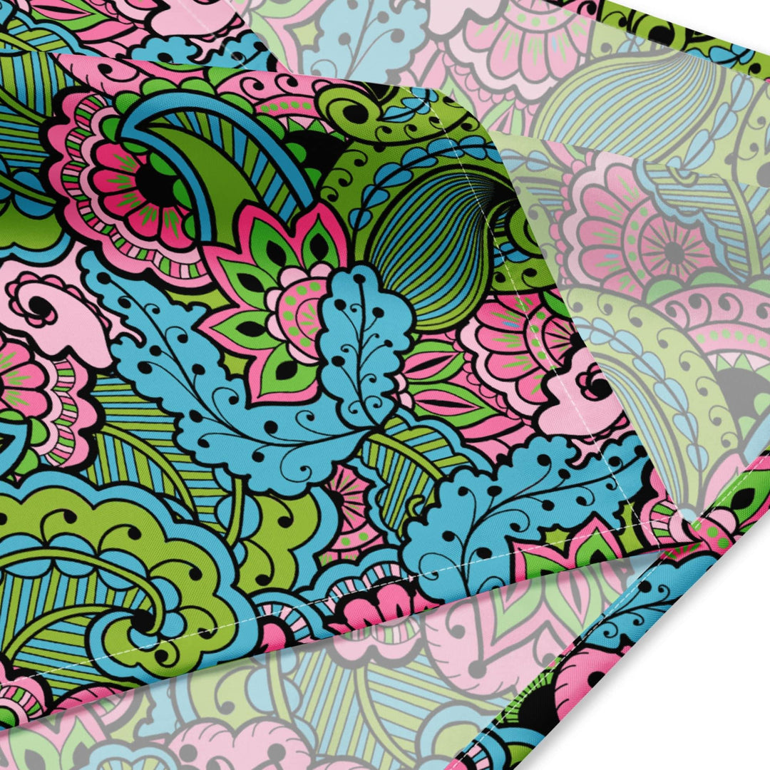 Psychedelic Green Paisley Pattern Neck Scarf Bandana - TopKoalaTee