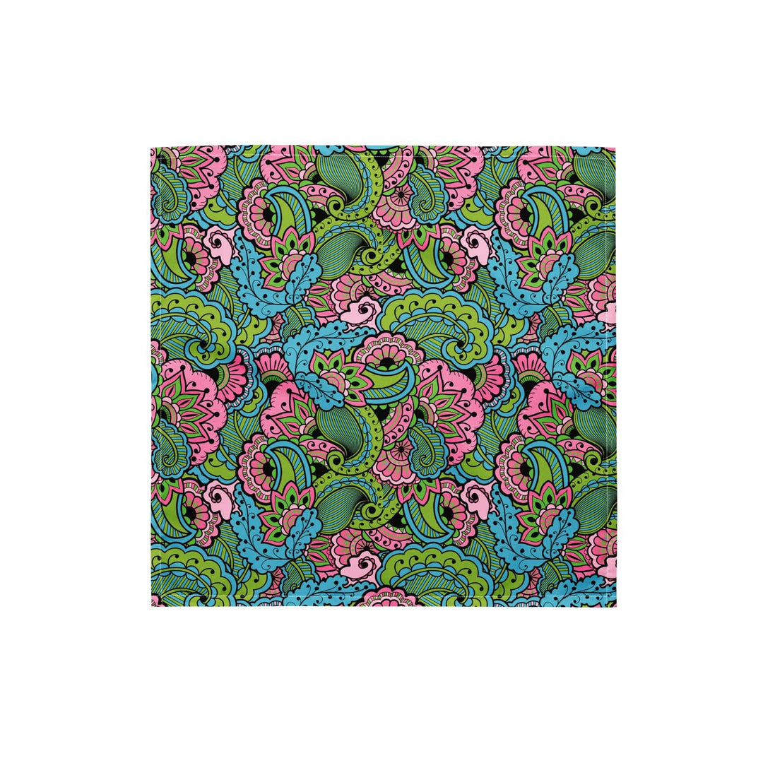 Psychedelic Green Paisley Pattern Neck Scarf Bandana - TopKoalaTee