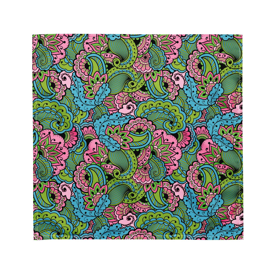 Psychedelic Green Paisley Pattern Neck Scarf Bandana - TopKoalaTee