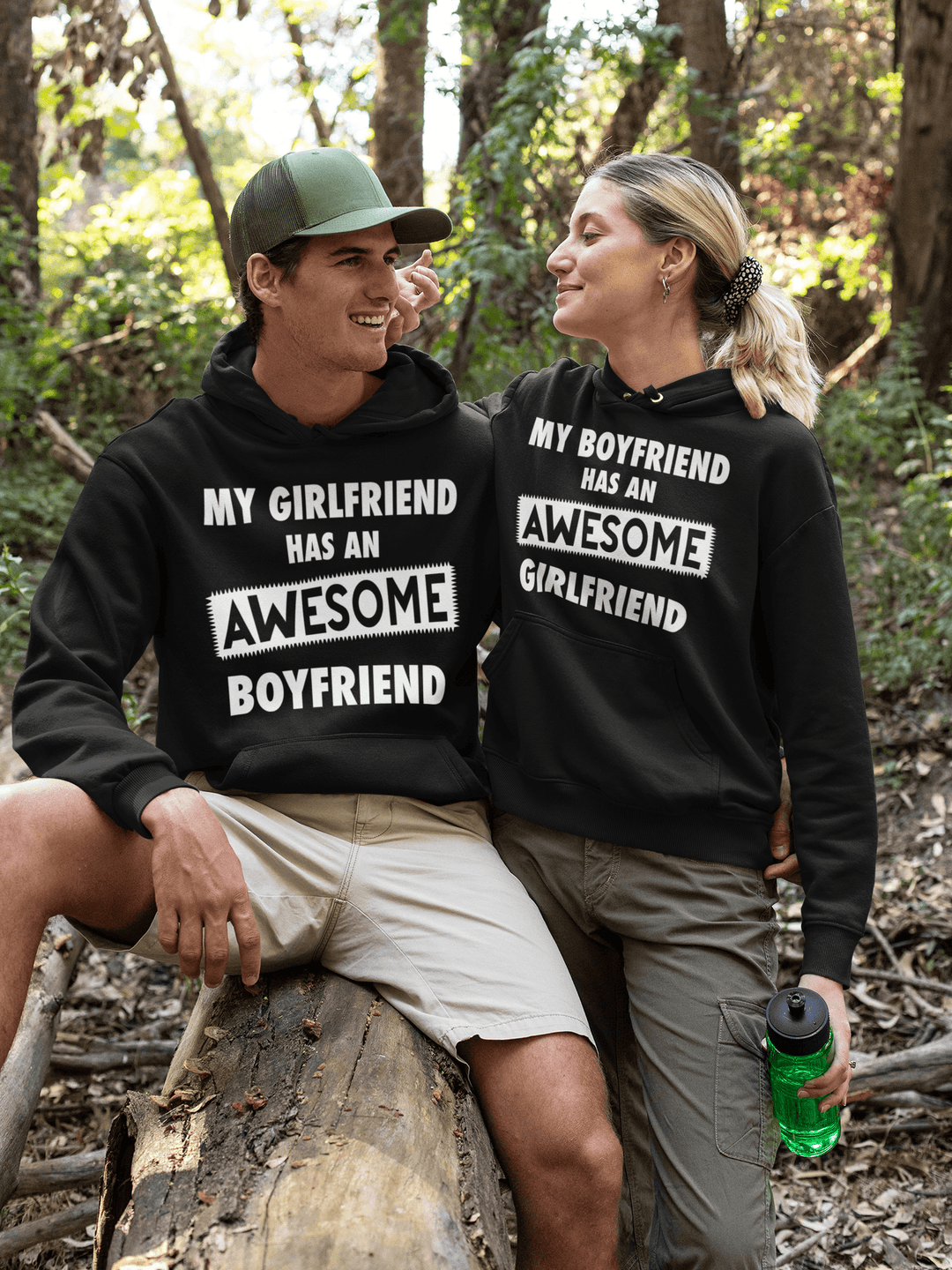 Awesome Boyfriend/Girlfriend Relationship Hoodie Set Ultra Soft Blended Cotton Midweight Pullover - TopKoalaTee