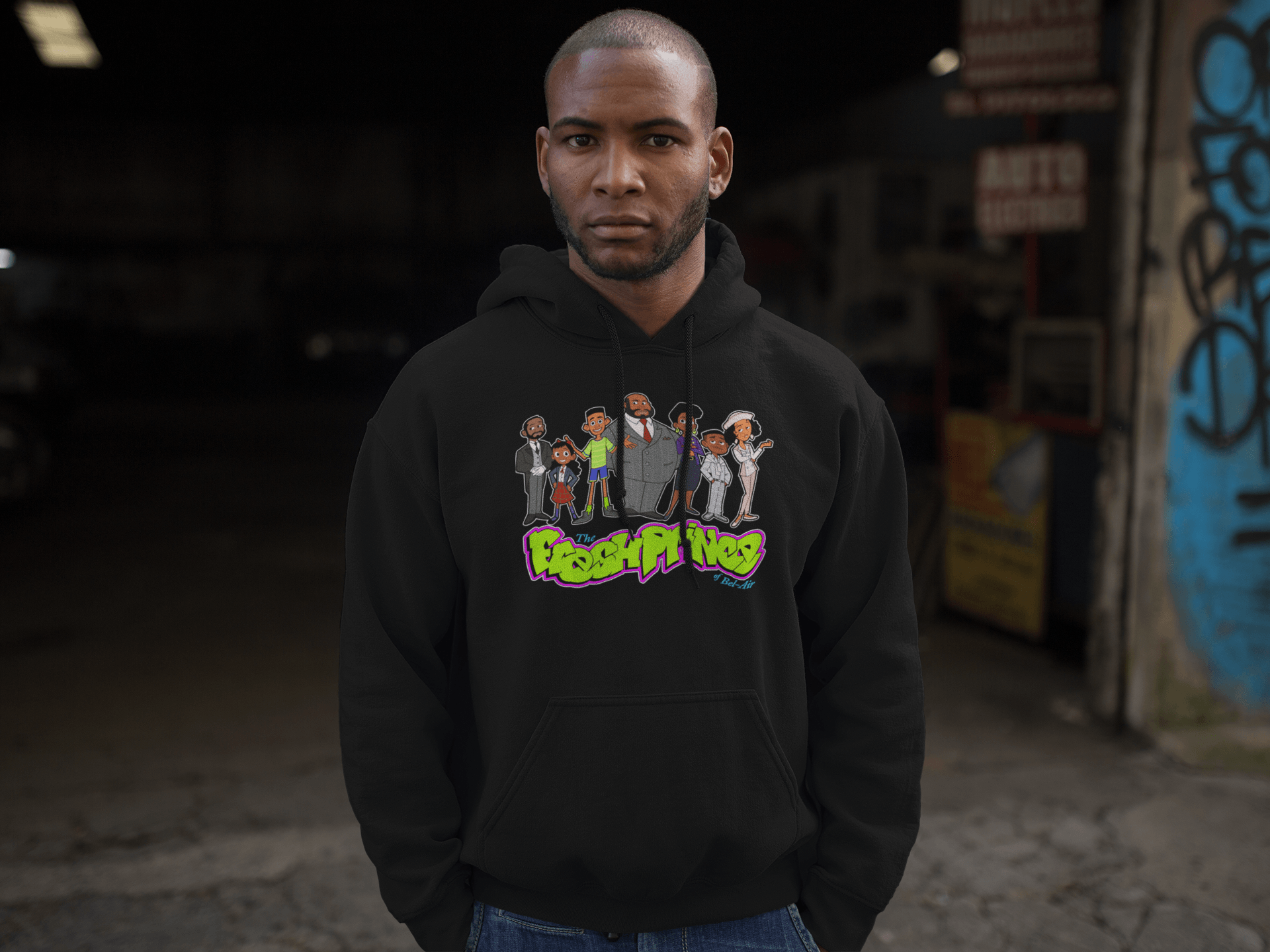 90s' Black TV Sitcom Animated Cast Blended Cotton MidWeight Pullover - TopKoalaTee