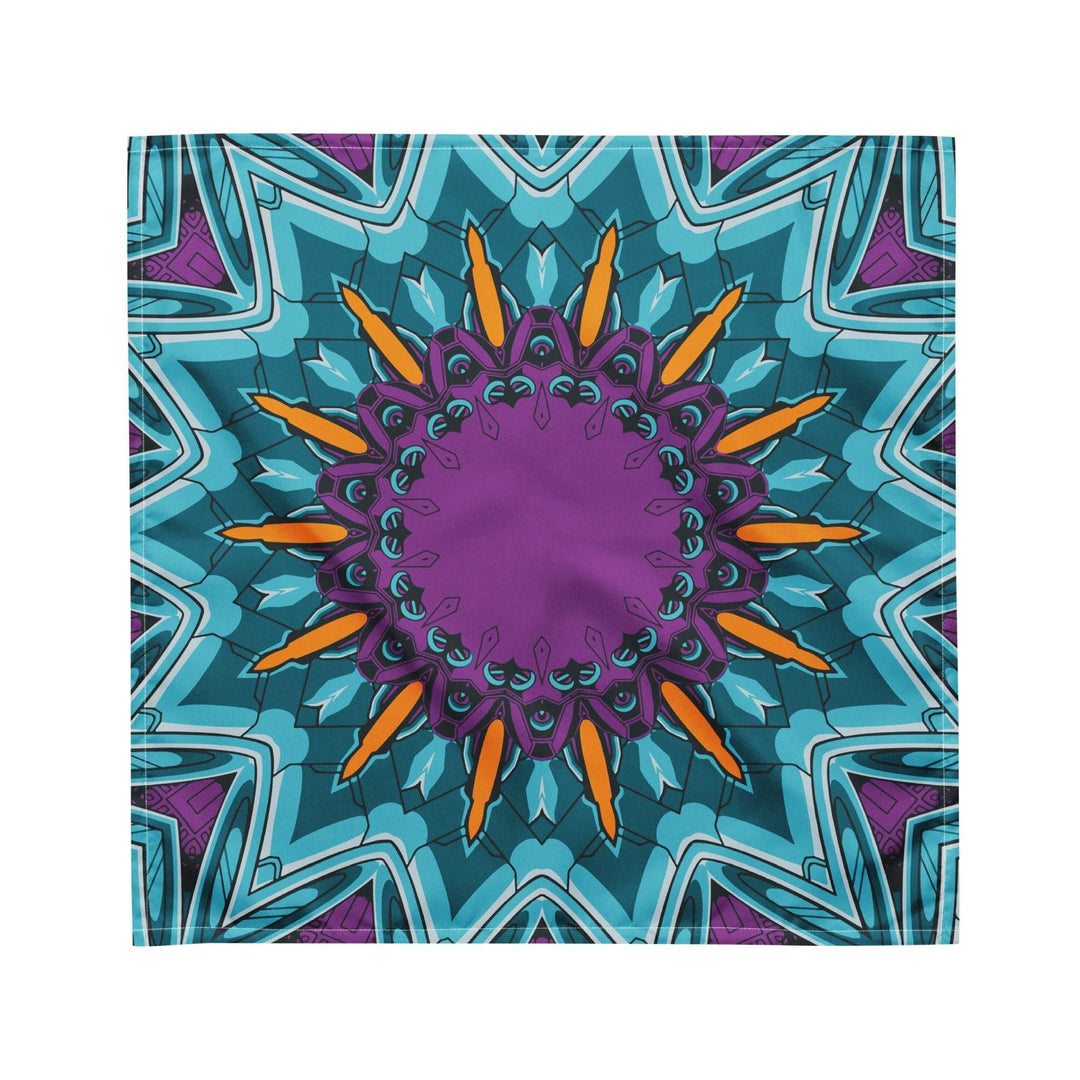 Purple and Gold Geometric Sun Pattern Designer Neckerchief Bandana - TopKoalaTee
