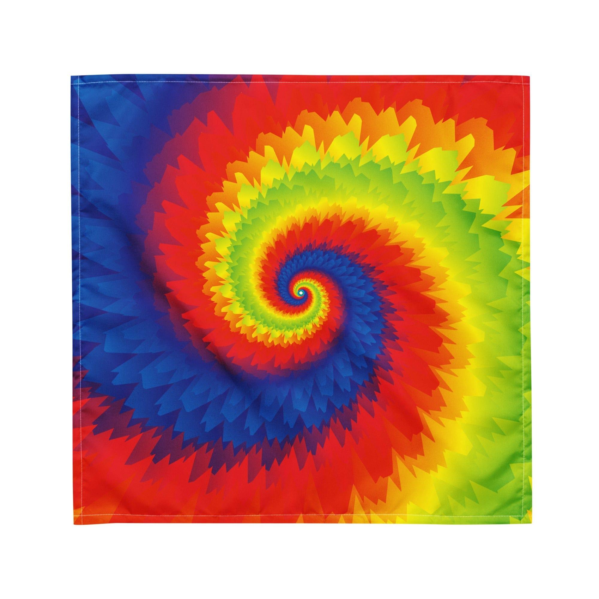 Rainbow Spiral Tie Dye Designer Neckerchief Bandana - TopKoalaTee