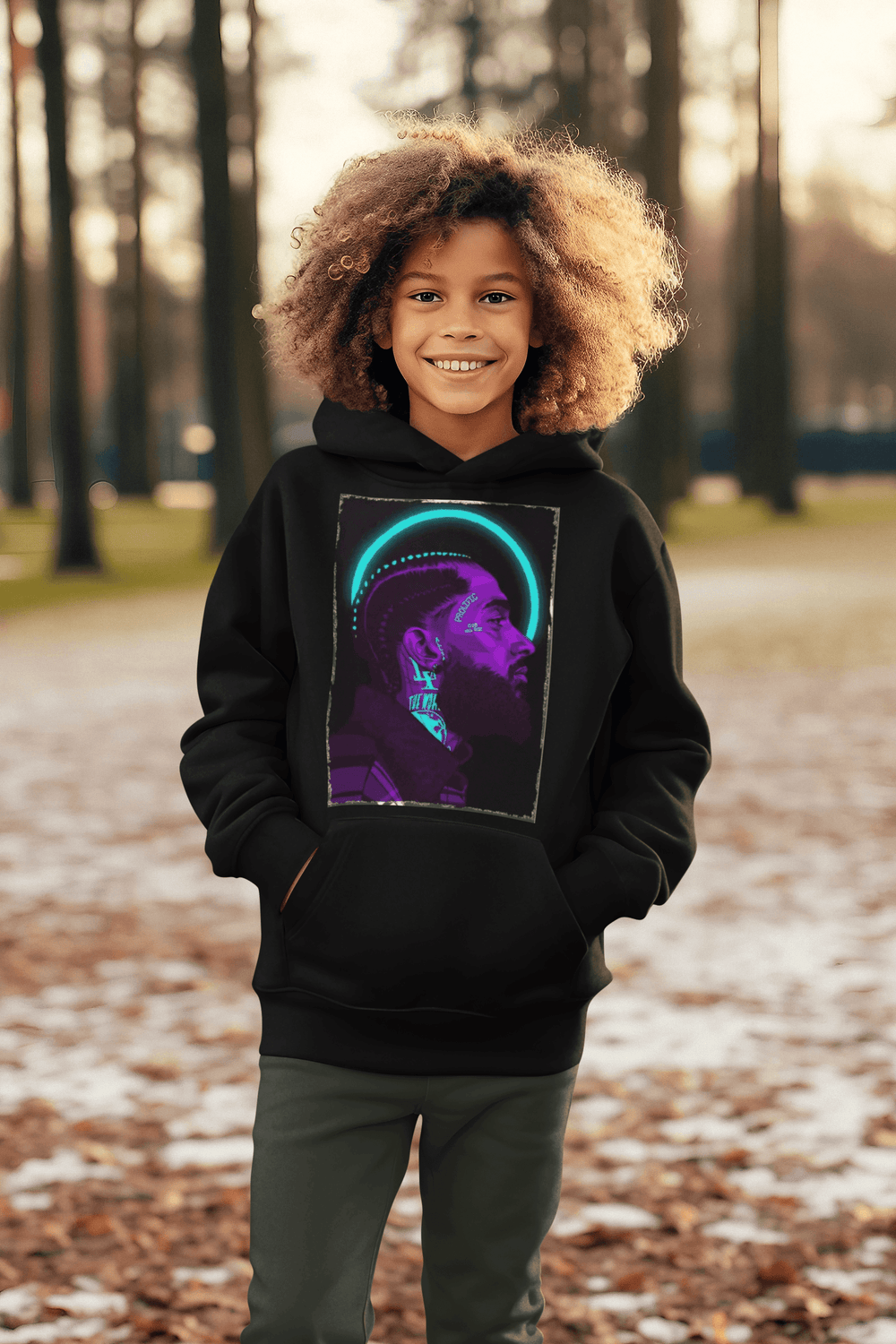 Tribute Hoodie Glowing Emani Portrait R.I.P. Ultra Soft Blended Cotton Unisex Pullover - TopKoalaTee