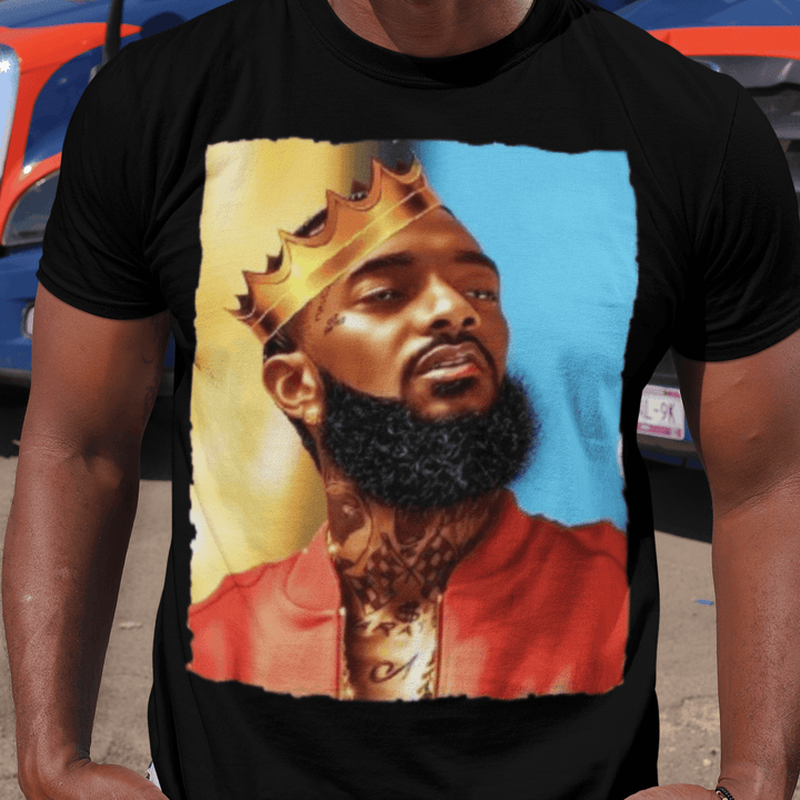 Rap Artist T-shirt The King With His Crown 100% Ultra Soft Cotton Unisex Crew Neck Top - TopKoalaTee