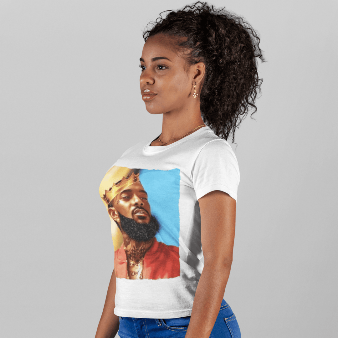 Rap Artist T-shirt The King With His Crown 100% Ultra Soft Cotton Unisex Crew Neck Top - TopKoalaTee