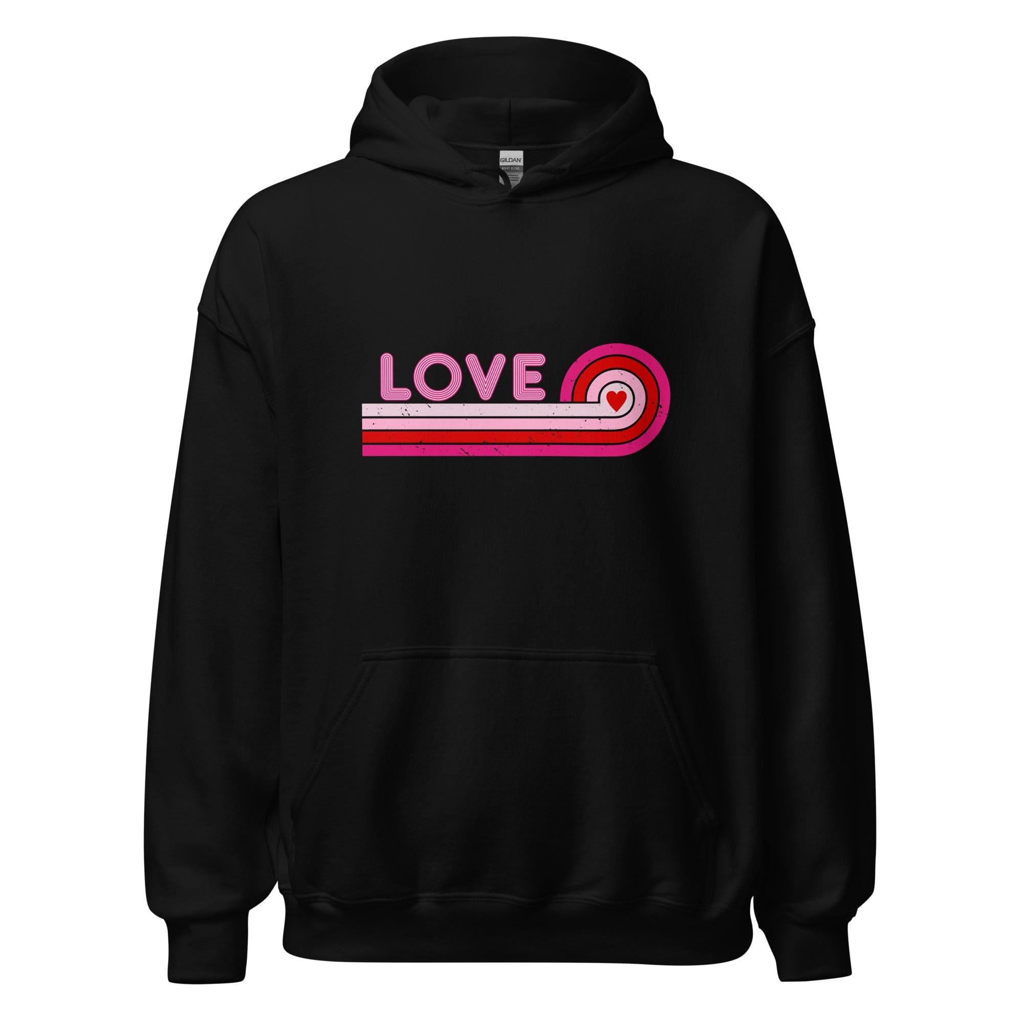 Relationship Hoodie Love in Retro Style Valentine's Unisex Pullover - TopKoalaTee