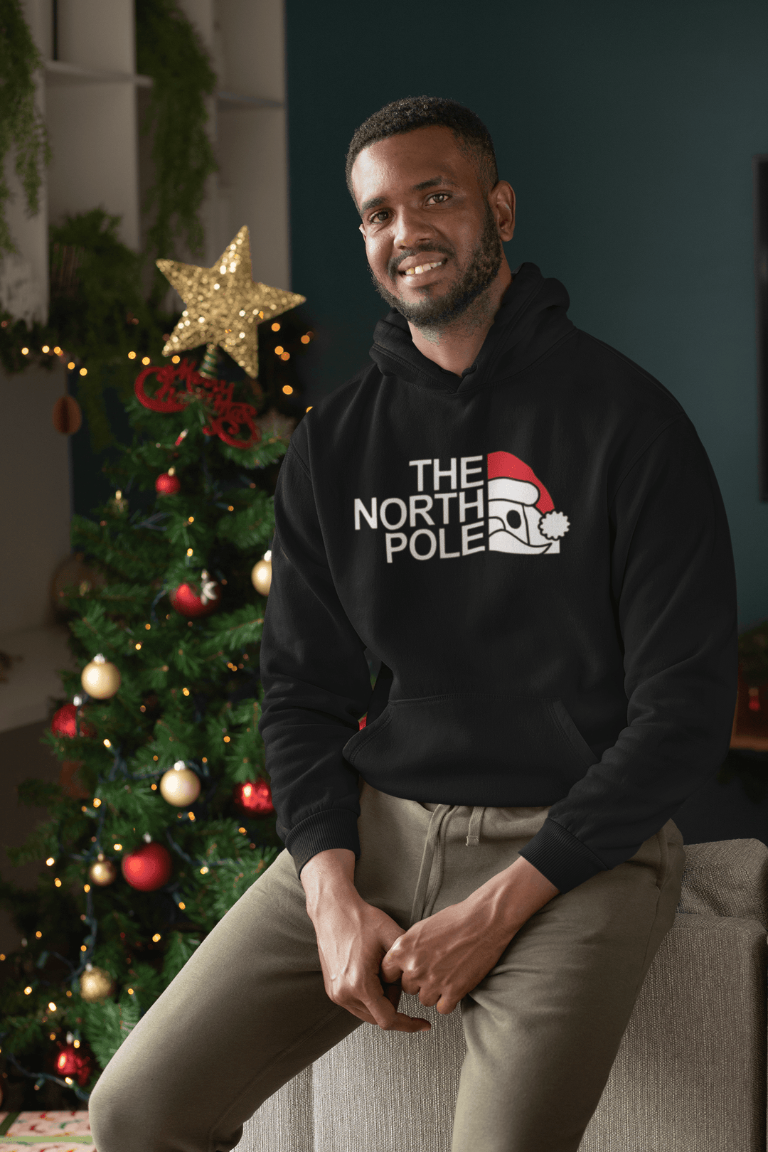 Santa Hoodie The North Pole Midweight Soft Style Pullover - TopKoalaTee