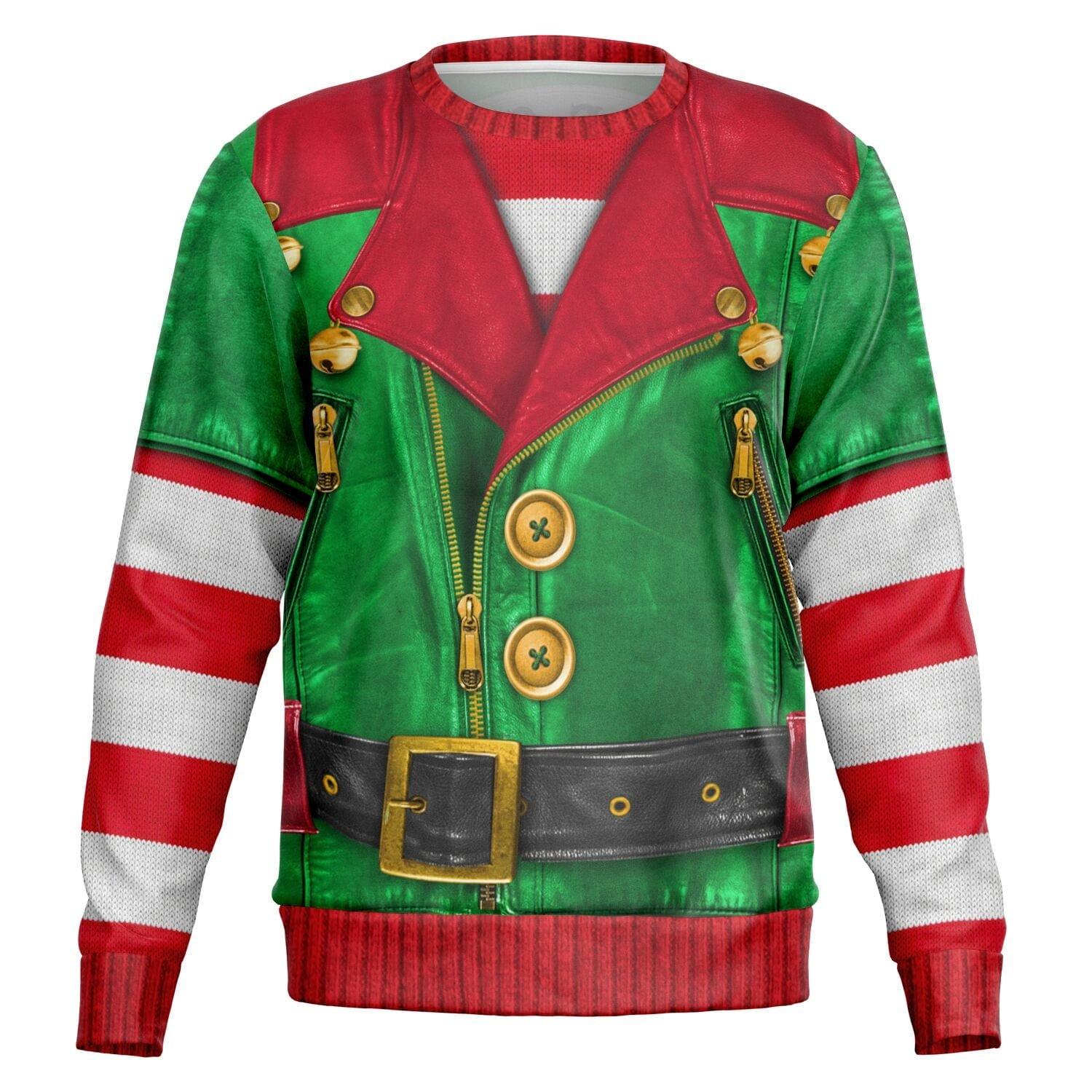 Santa's Little Biker Helper Unisex Ugly Christmas Sweater - TopKoaLaTee