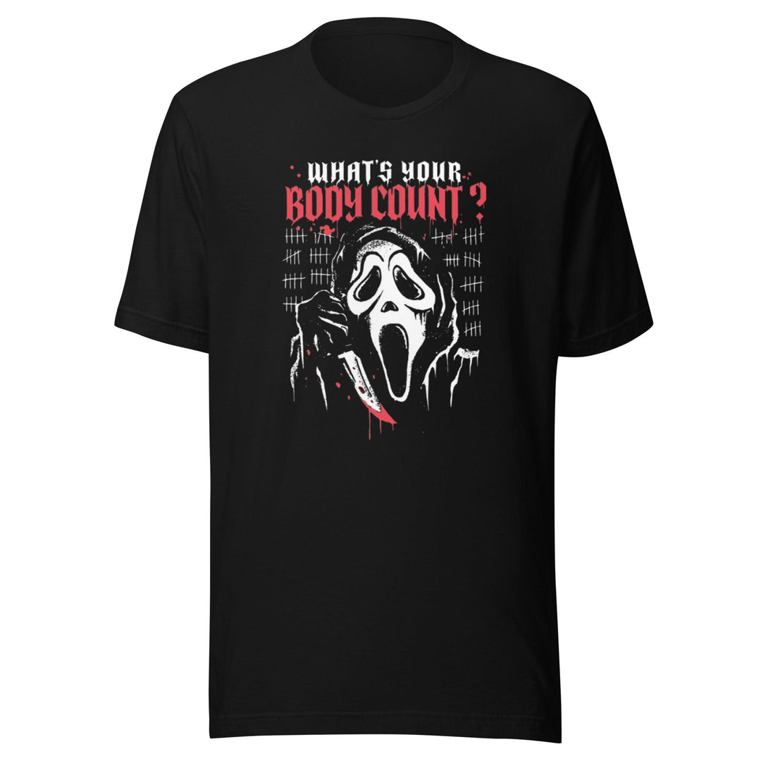 Scream T-Shirt What's Your Body Count Short Sleeve Crew Neck Unisex Top - TopKoalaTee