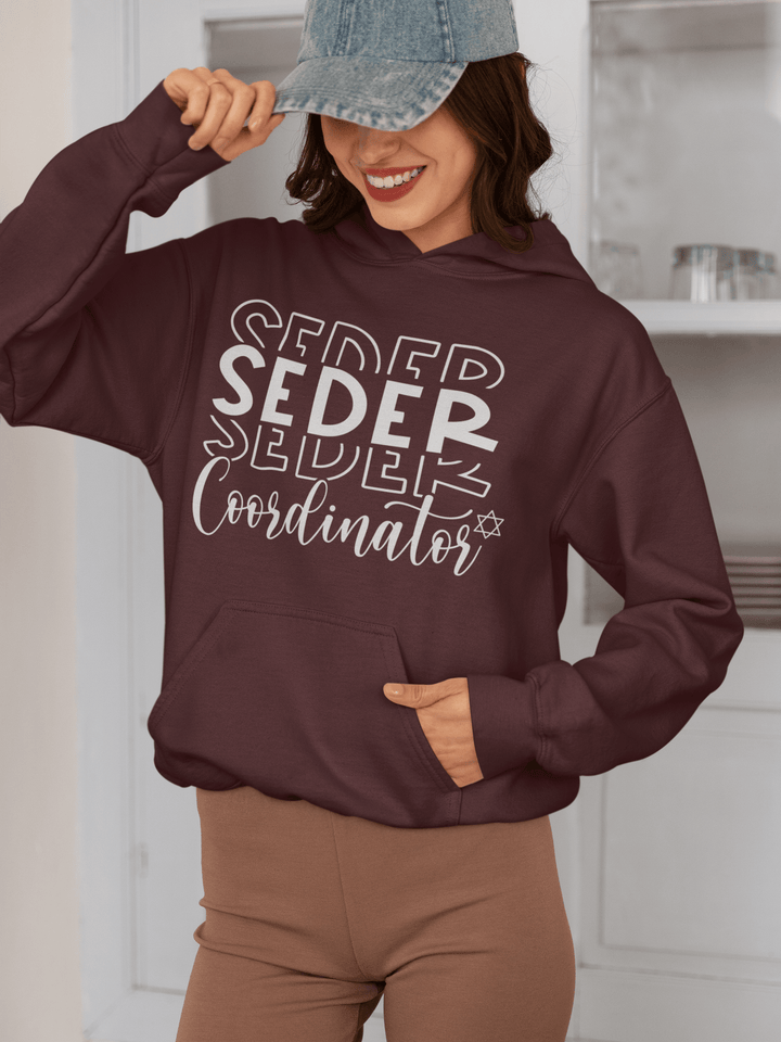 Seasonal Hoodie Passover Seder Coordinator DTG Blended Cotton Midweight Pullover - TopKoalaTee