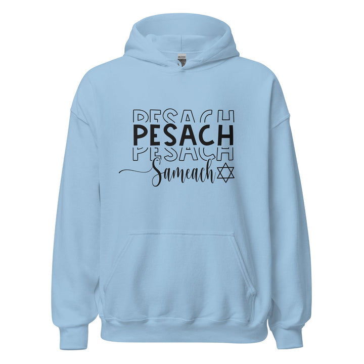 Seasonal Hoodie Pesach Samach Happy Passover DTG Blended Cotton Unisex Pullover - TopKoalaTee