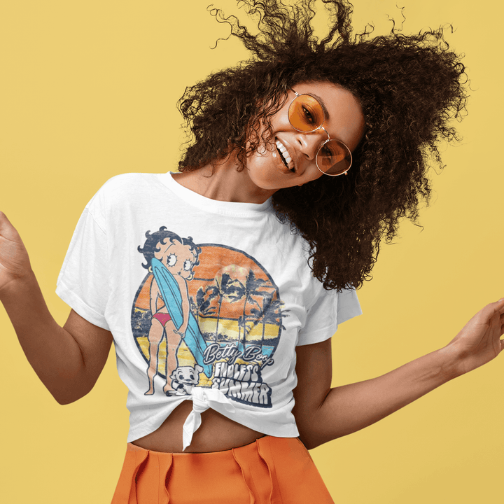 Seasonal T-shirt Animated Betty Endless Summer Short Sleeve 100% Cotton Crew Neck Top - TopKoalaTee