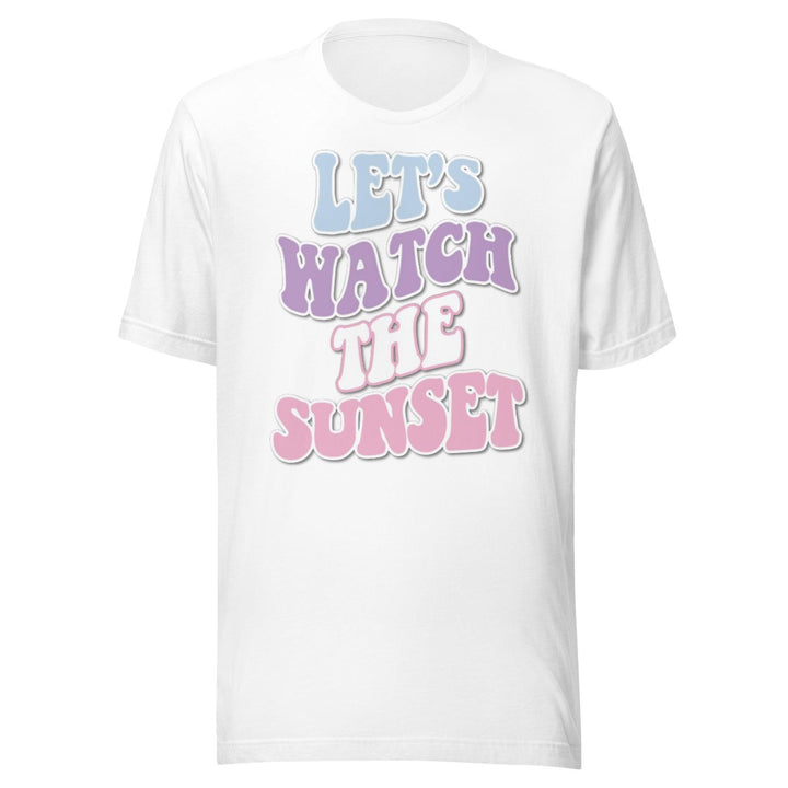 Seasonal Tshirt Lets Watch The Sunset Short Sleeve 100% Cotton Crew Neck Top - TopKoalaTee