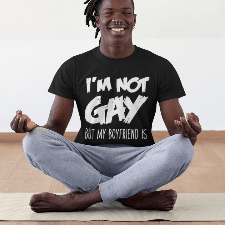 Softstyle T-shirt Short Sleeve Top Kola Tee I'm not Gay but my Boyfriend Is - TopKoalaTee