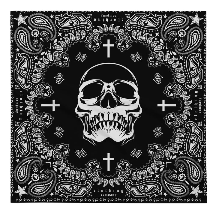 Skull and Cross Paisley Pattern Designer Bandana NeckScarf - TopKoalaTee