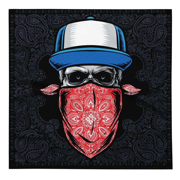 Skull Bandit with Hat Designer Bandana Luxury Neck Scarf - TopKoalaTee
