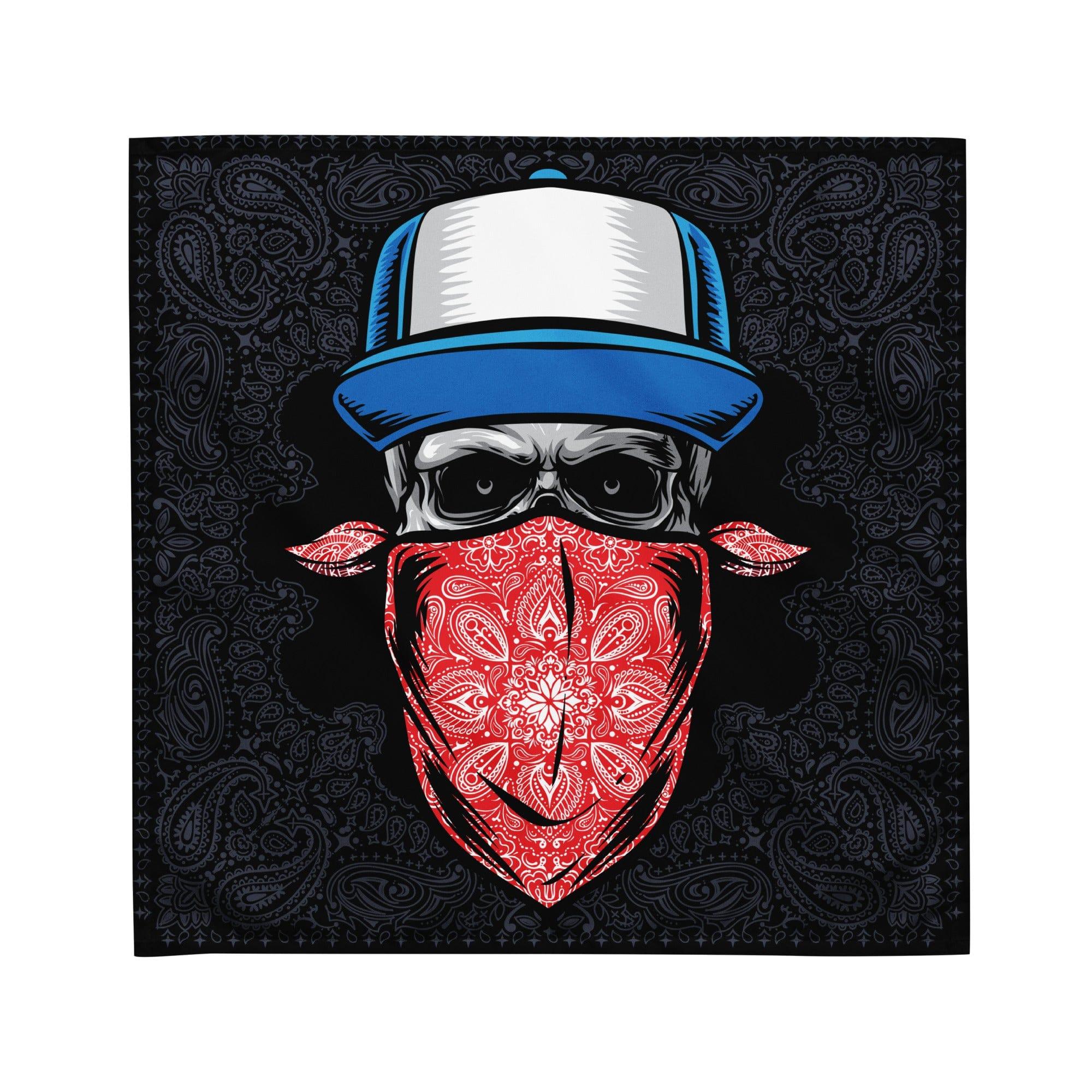 Skull Bandit with Hat Designer Bandana Luxury Neck Scarf - TopKoalaTee